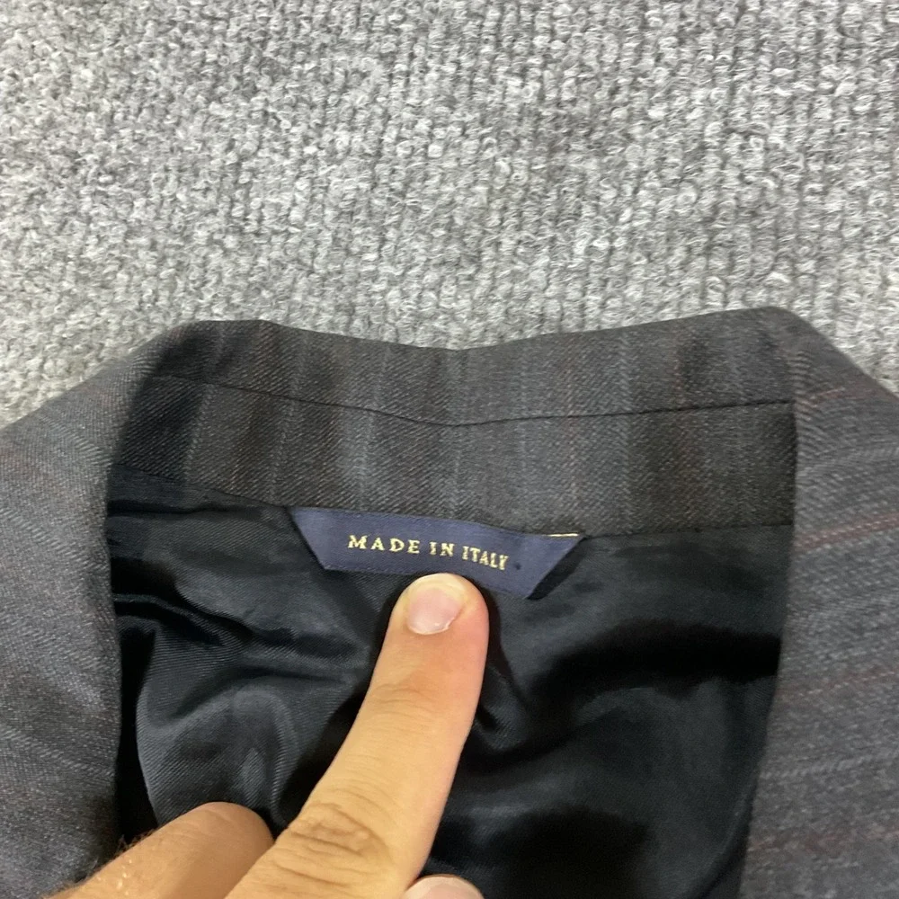Banana Republic Modern Mens Blazer 42L Wool Charcoal Gray Pinstripe 3 Button Sui